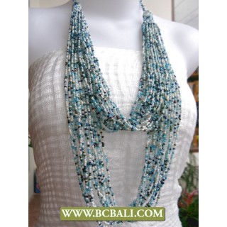 Fancy 2 Layer Squins Necklaces Multi Strand